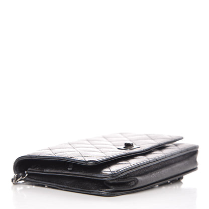 Chanel Glazed Aged Calfskin Reissue Wallet On Chain WOC Grey 4 of 13