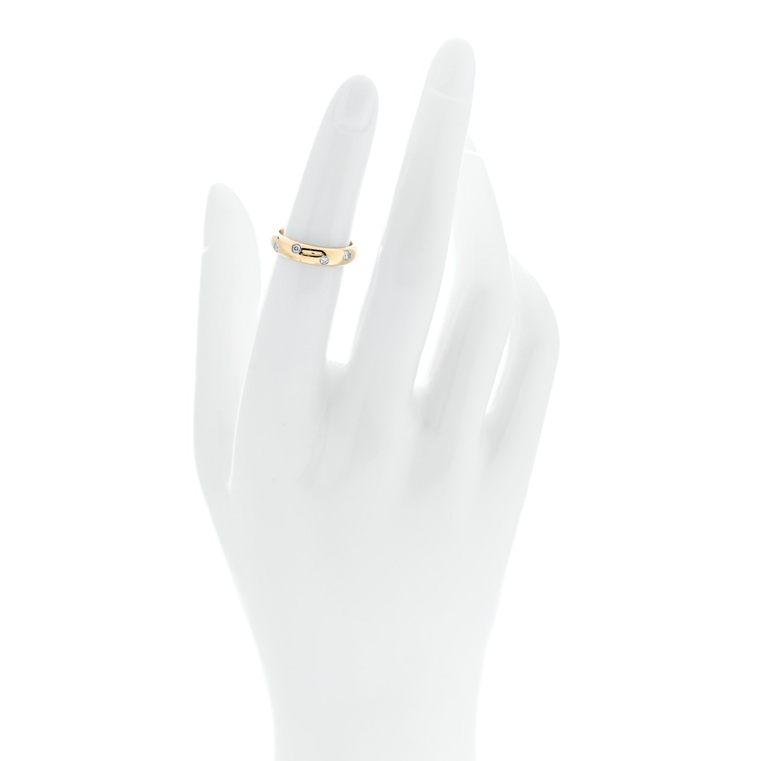 Tiffany 18K Yellow Gold Platinum Diamond 4mm Etoile Band Ring 48 4.5 2 of 6