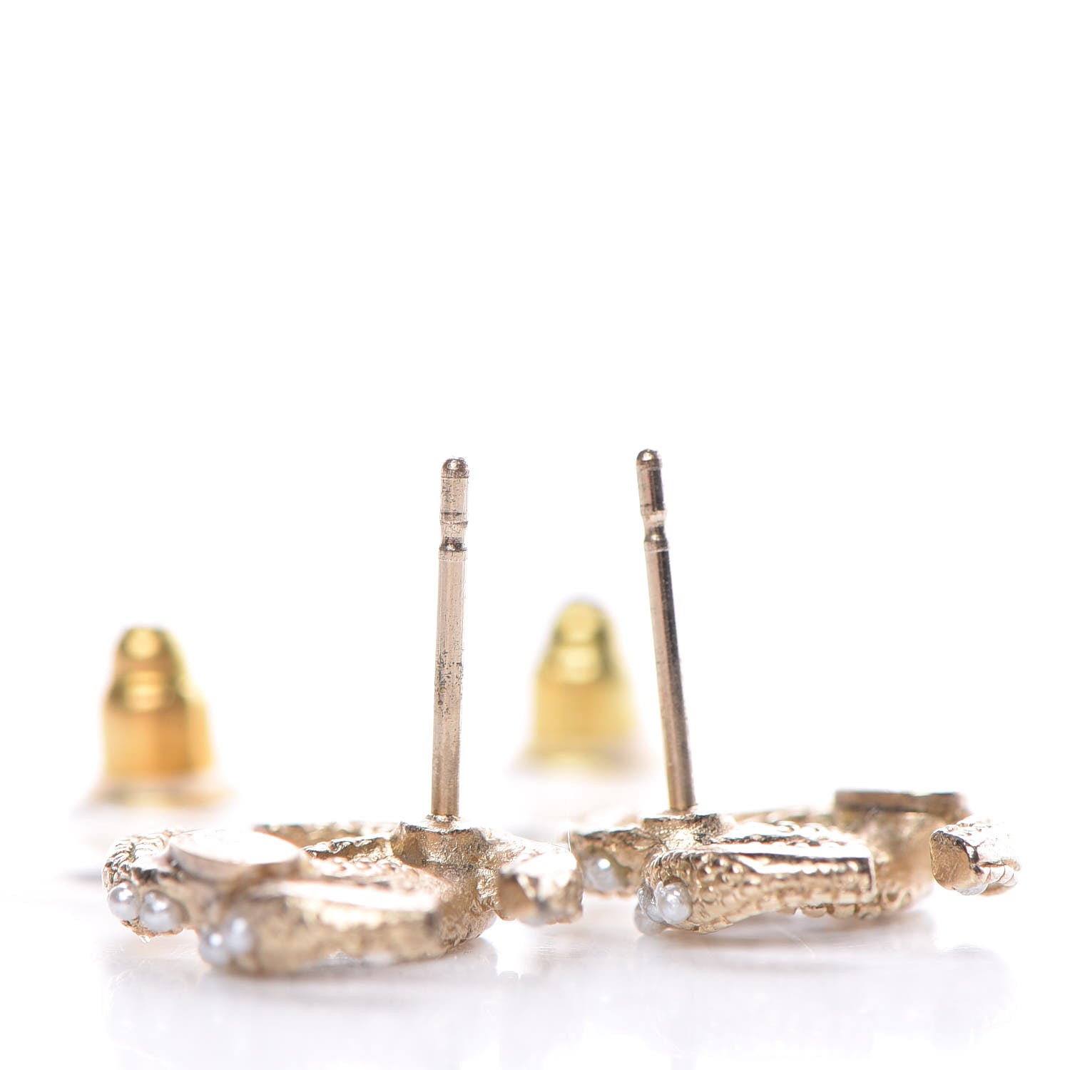 Chanel Pearl CC Earrings Gold 3 of 5