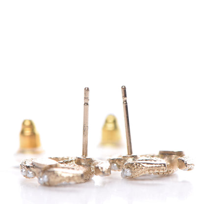 Chanel Pearl CC Earrings Gold 3 of 5