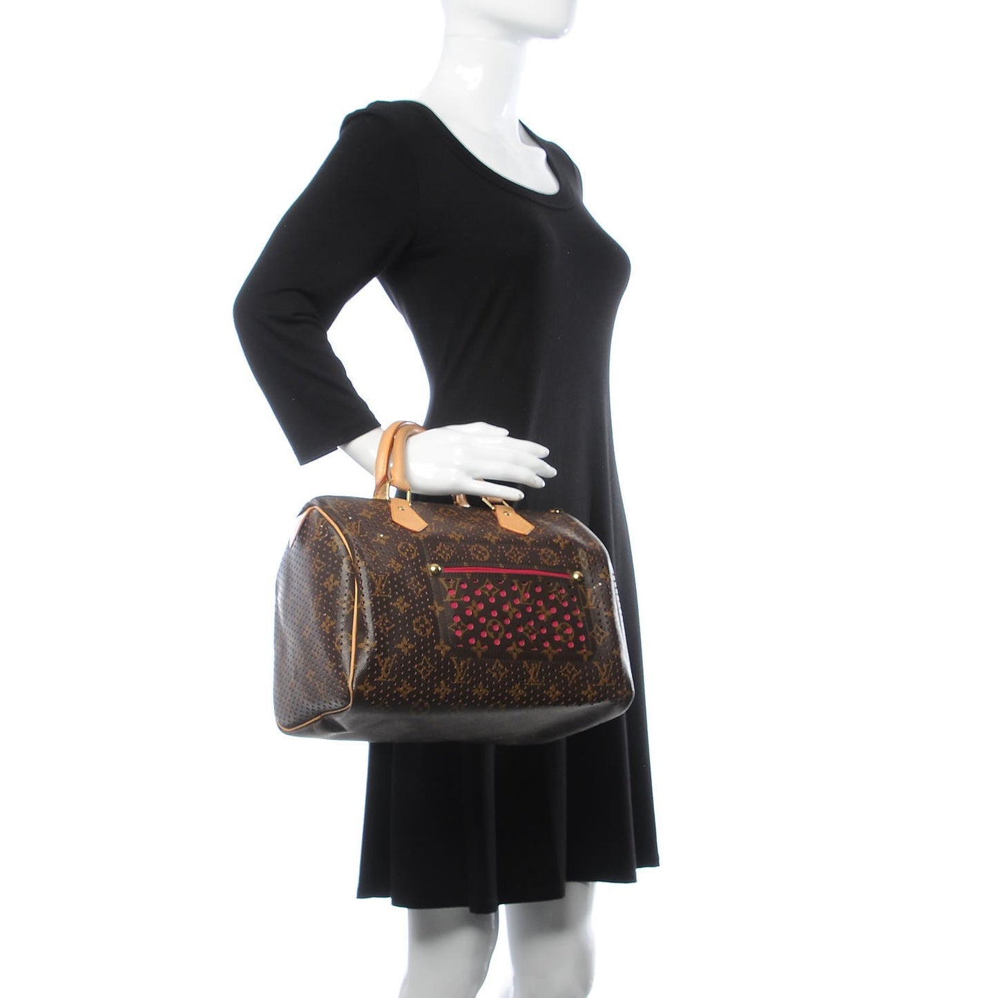 Monogram Perforated Speedy 30 Fuchsia