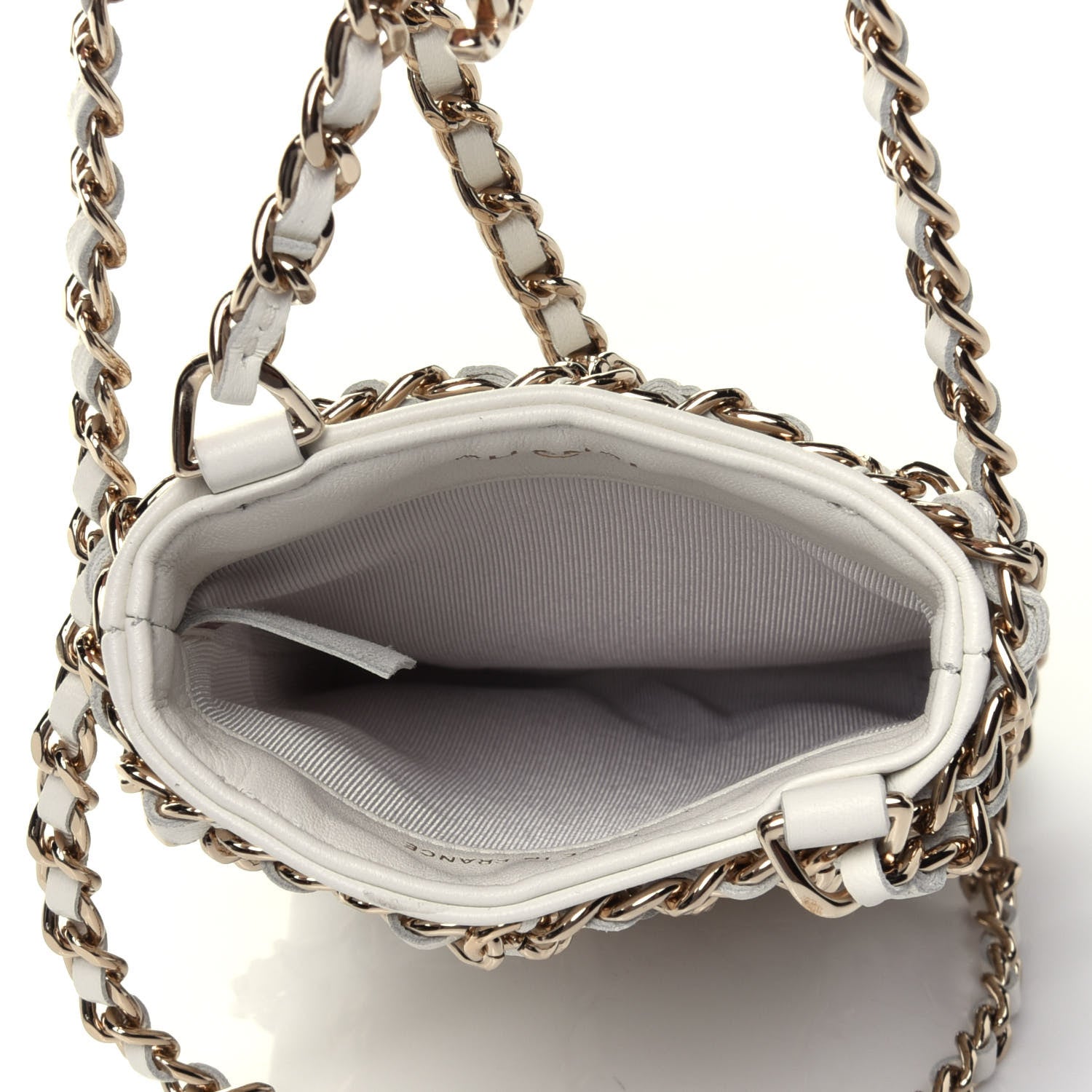 Chanel Lambskin Tech Me Out Clutch With Chain White 3 of 4
