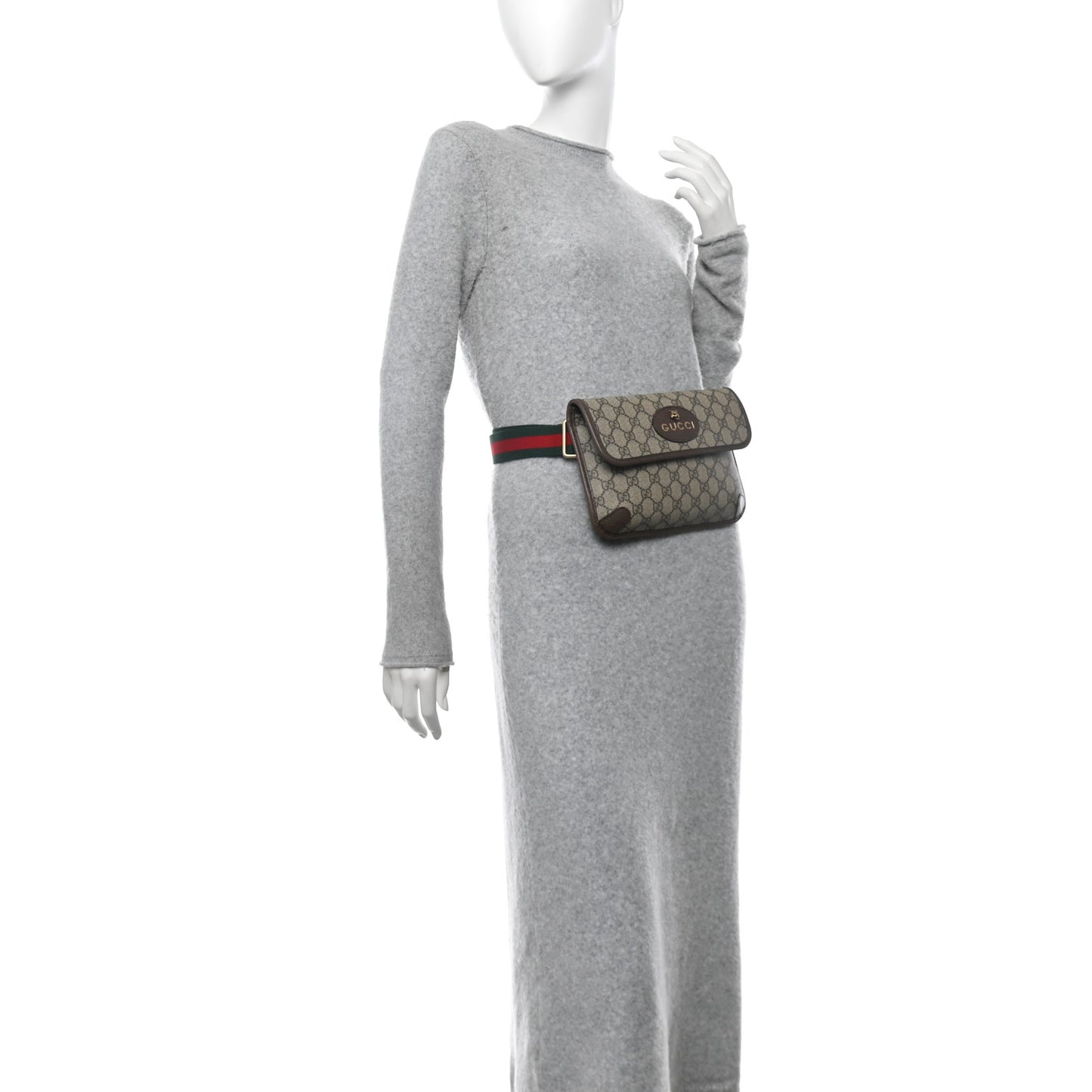 GG Supreme Monogram Neo Vintage Web Belt Bag Brown