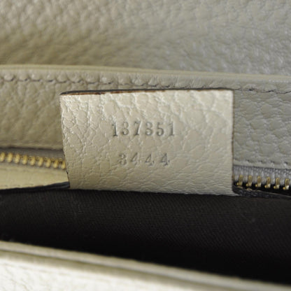 Gucci Leather Bamboo Top Handle Bag Ivory 9 of 10