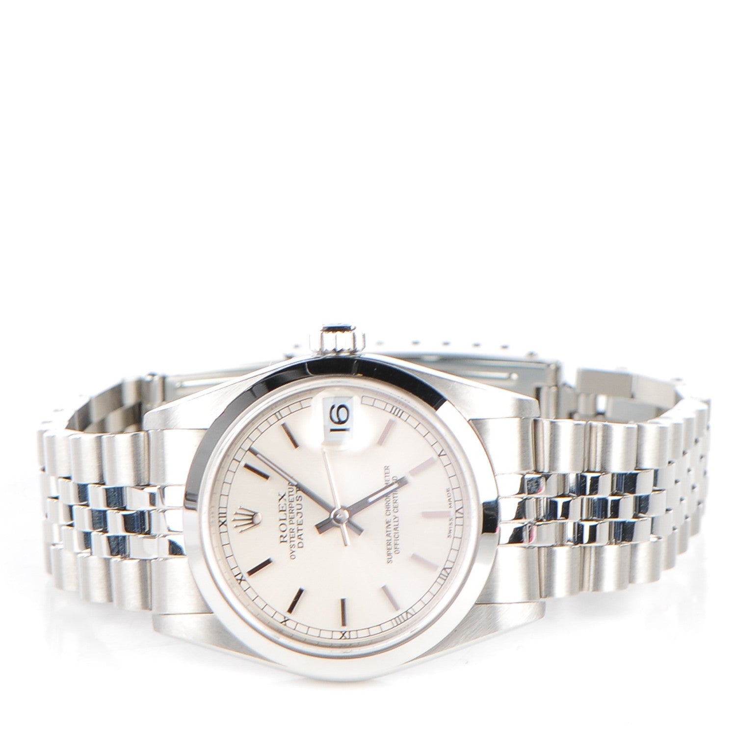 Rolex Stainless Steel 31mm Oyster Perpetual Datejust Watch White 78240 4 of 9