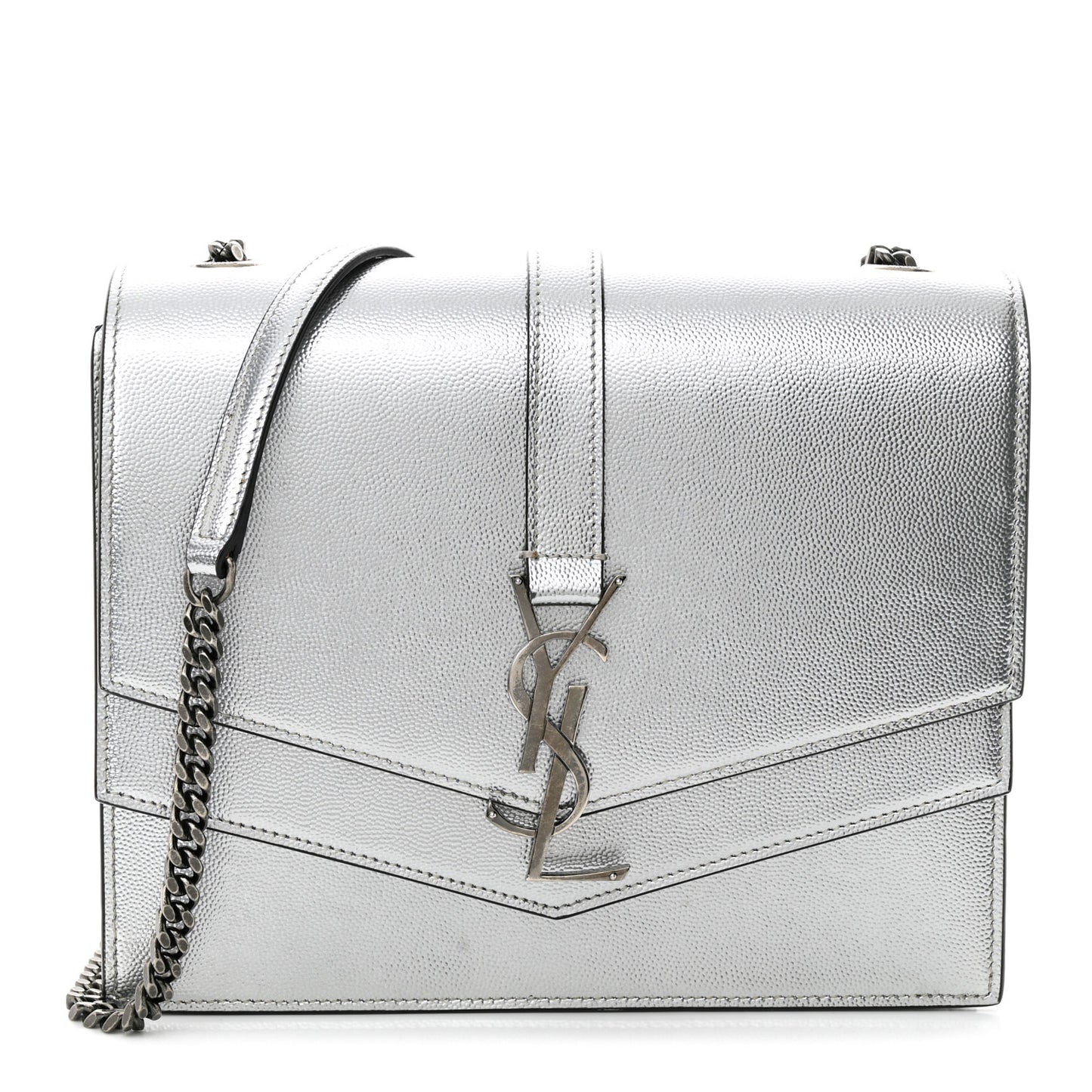 Grain De Poudre Monogram Medium Sulpice Shoulder Bag Silver