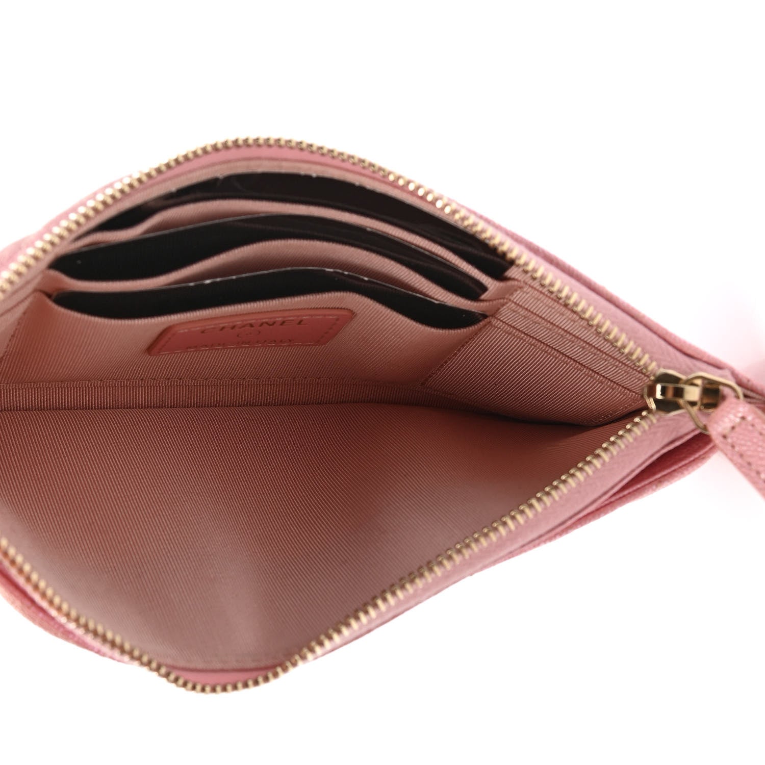 Chanel Iridescent Caviar Quilted Classic Zip Pouch Rose Pink 5 of 8
