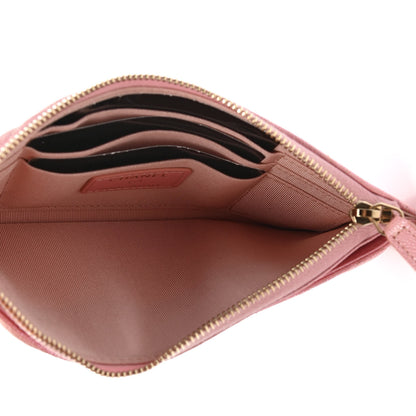 Chanel Iridescent Caviar Quilted Classic Zip Pouch Rose Pink 5 of 8