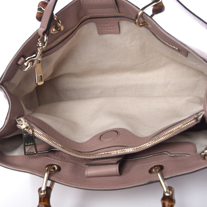 Gucci Pebbled Calfskin Medium Bamboo Shopper Tote Dark Cipria 6 of 11
