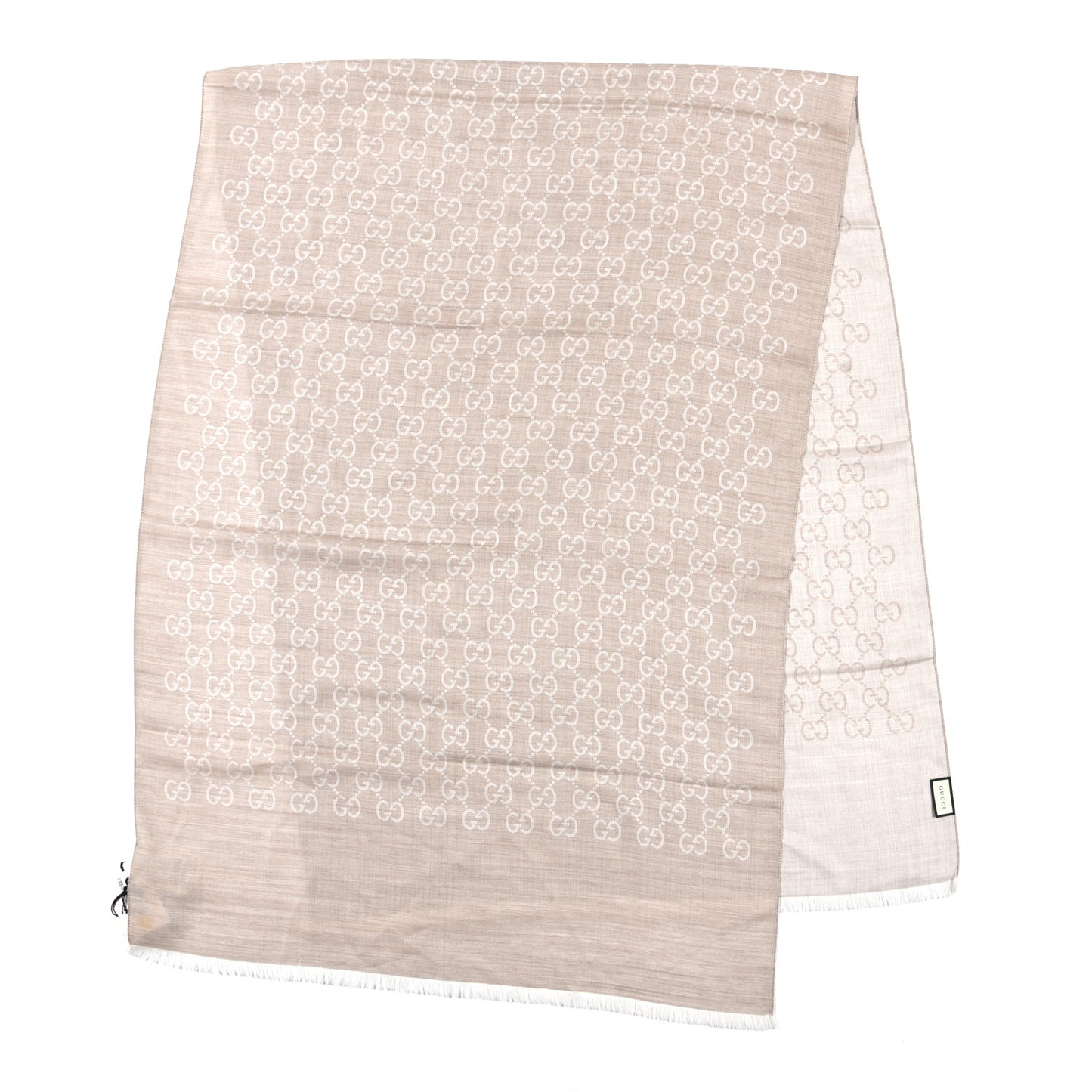 Wool Silk GG Monogram GGNat Plus Scarf Sand
