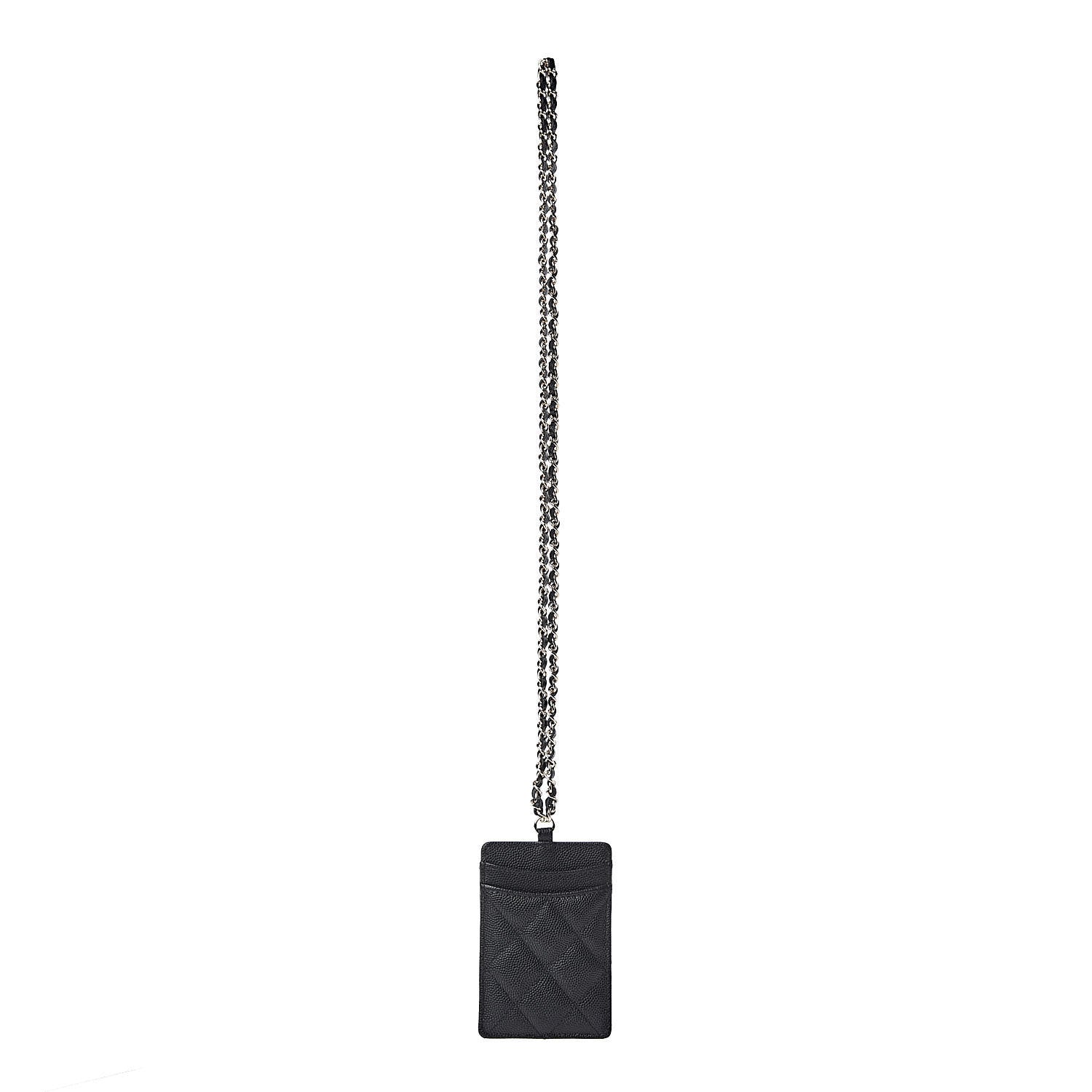 Chanel Caviar Quilted Card Holder On Chain Black 3 of 7