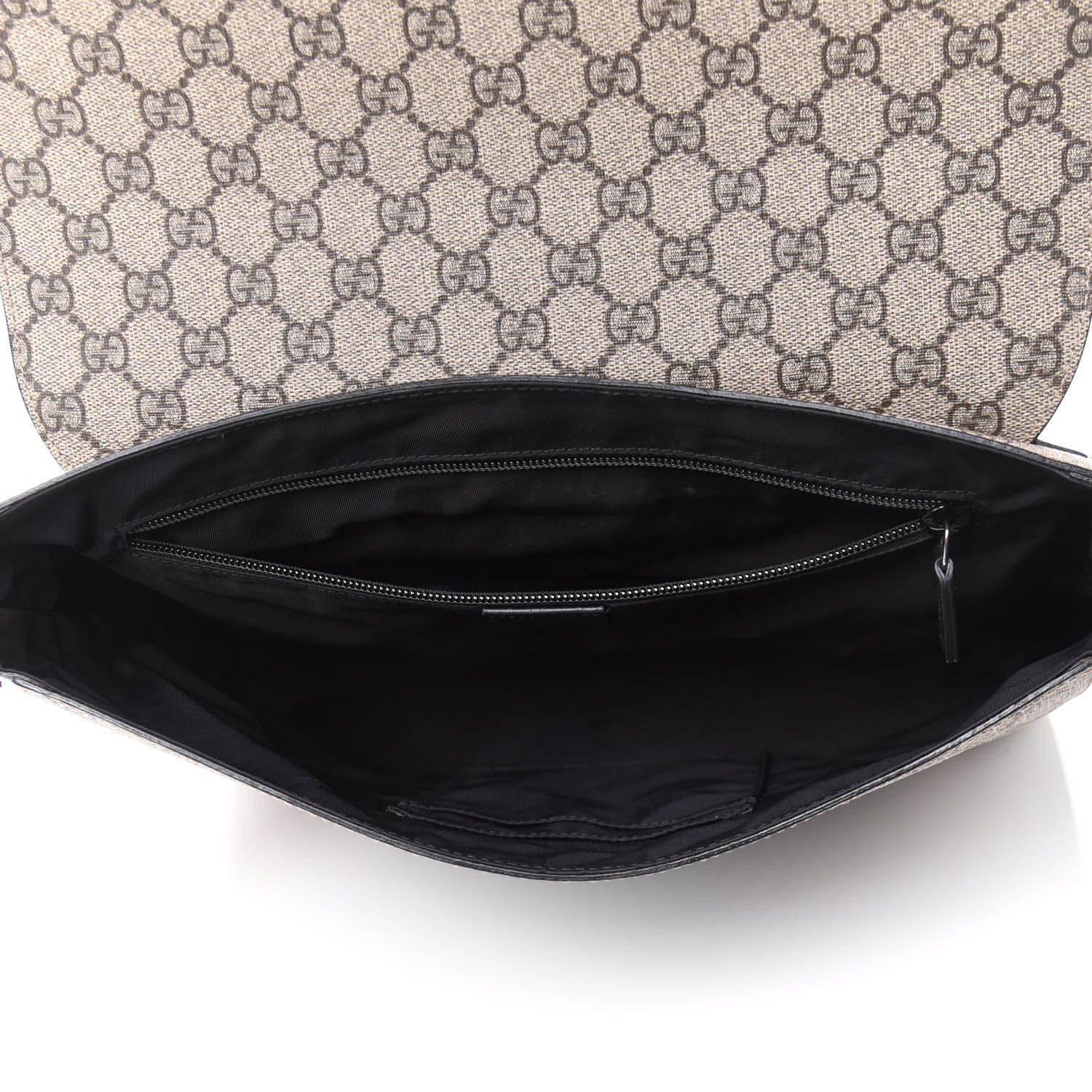 Gucci GG Supreme Monogram Web Flap Messenger Bag Black 5 of 11