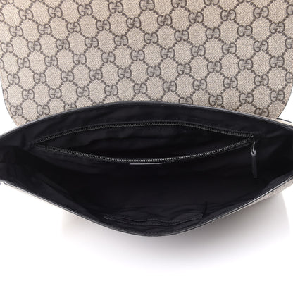 Gucci GG Supreme Monogram Web Flap Messenger Bag Black 5 of 11
