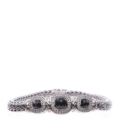 John Hardy Sterling Silver Black Onyx Diamond Batu Sari Bracelet 1 of 6