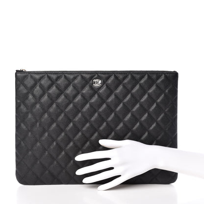 Chanel Caviar Quilted Large Cosmetic Case Black 2 of 10
