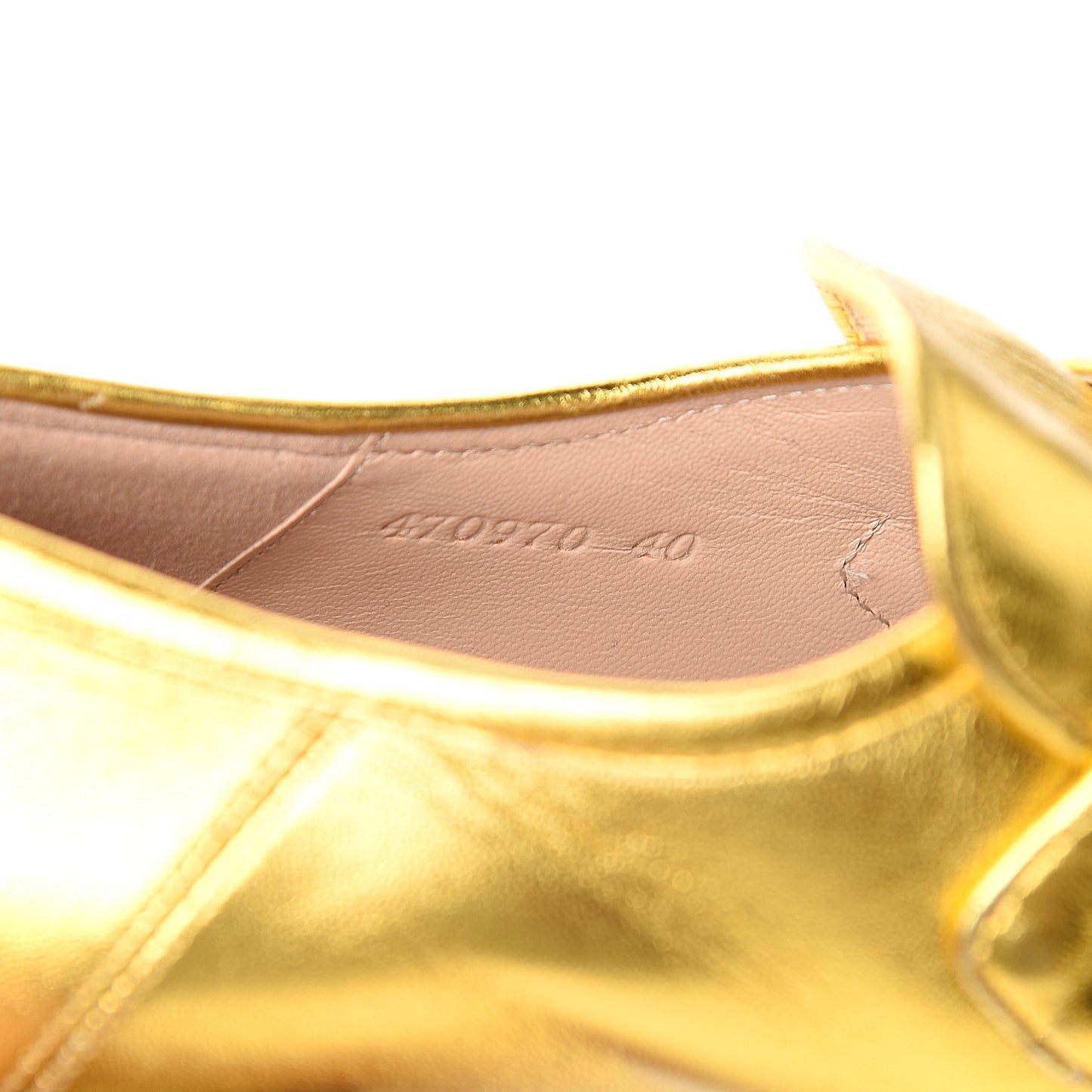 Malaga Kid Pearl Studded Vegas Platform Loafers 40 Gold