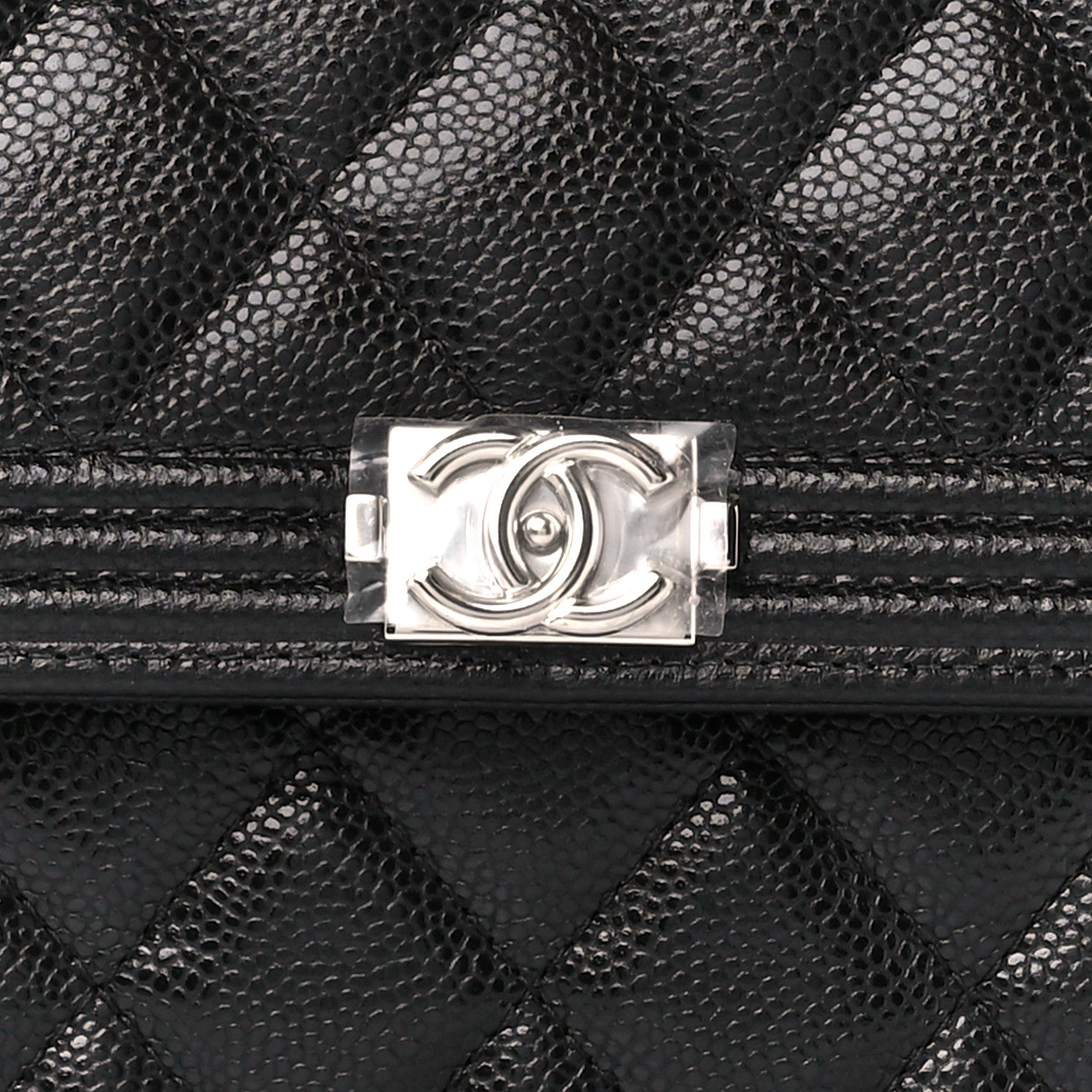 Chanel Caviar Quilted Boy Flap Clutch Black 8 of 11