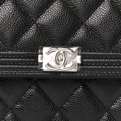 Chanel Caviar Quilted Boy Flap Clutch Black 8 of 11
