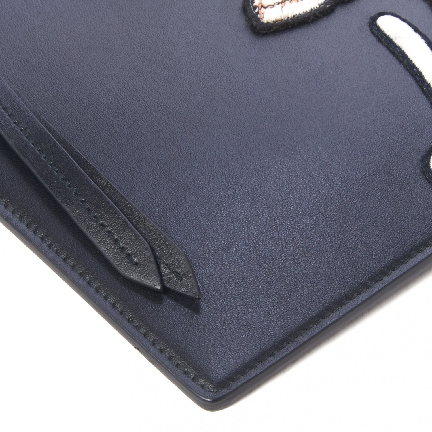 Gucci Calfskin Blind For Love Embroidered Large Zip Pouch Black 8 of 8