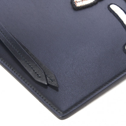 Gucci Calfskin Blind For Love Embroidered Large Zip Pouch Black 8 of 8
