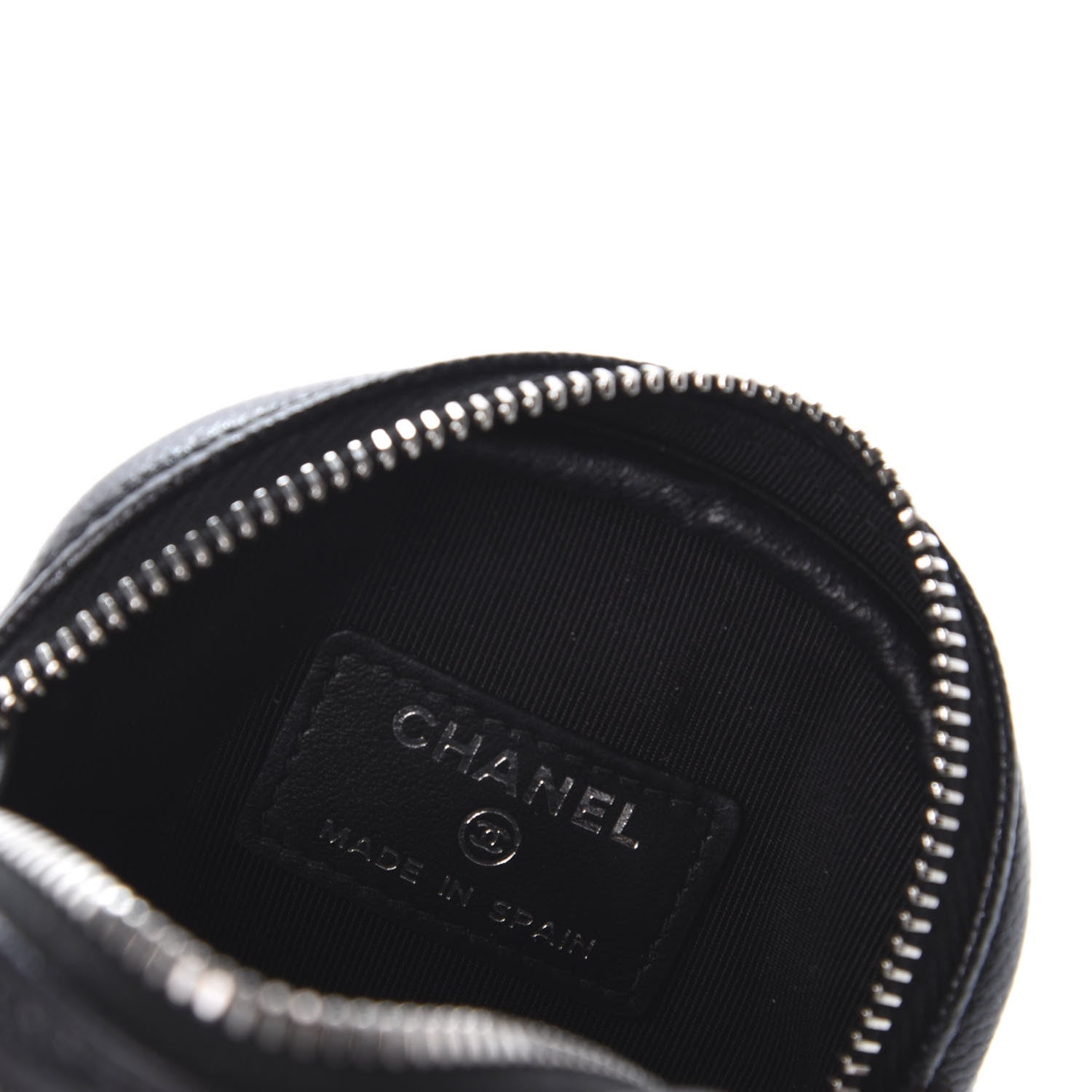Chanel Iridescent Caviar Quilted Zip Around Classic Coin Purse Black 8 of 11