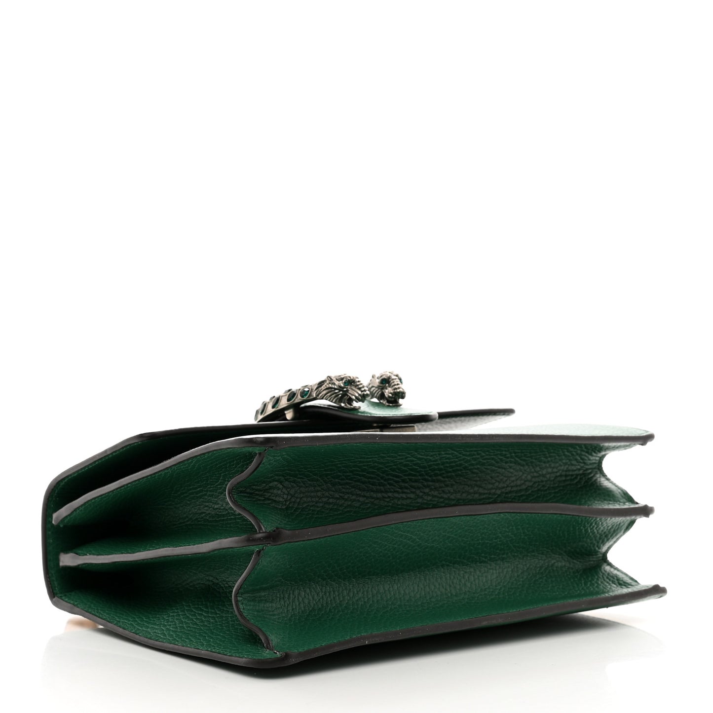 Dollar Calfskin Crystal Web Medium Dionysus Bamboo Top Handle Bag Emerald