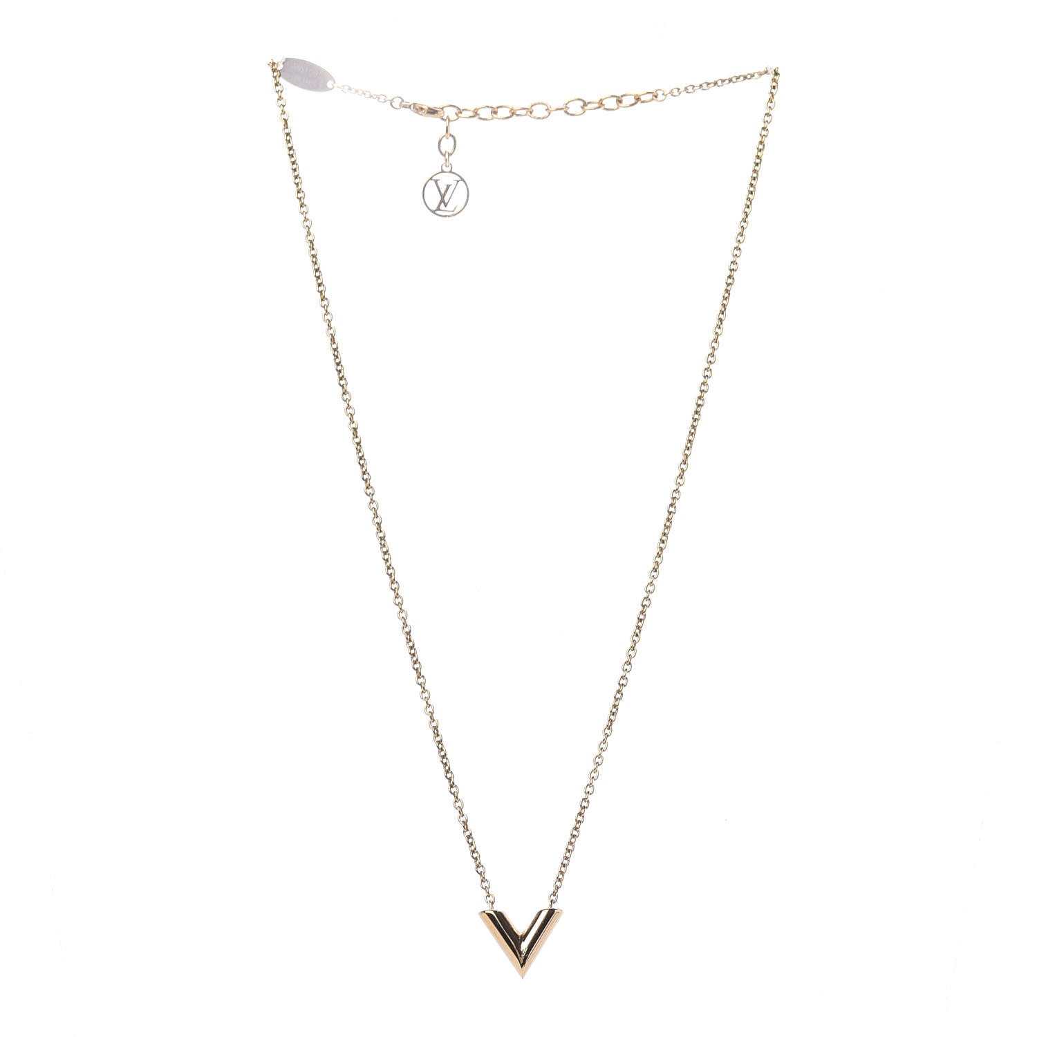 Louis Vuitton Essential V Necklace Gold 3 of 7