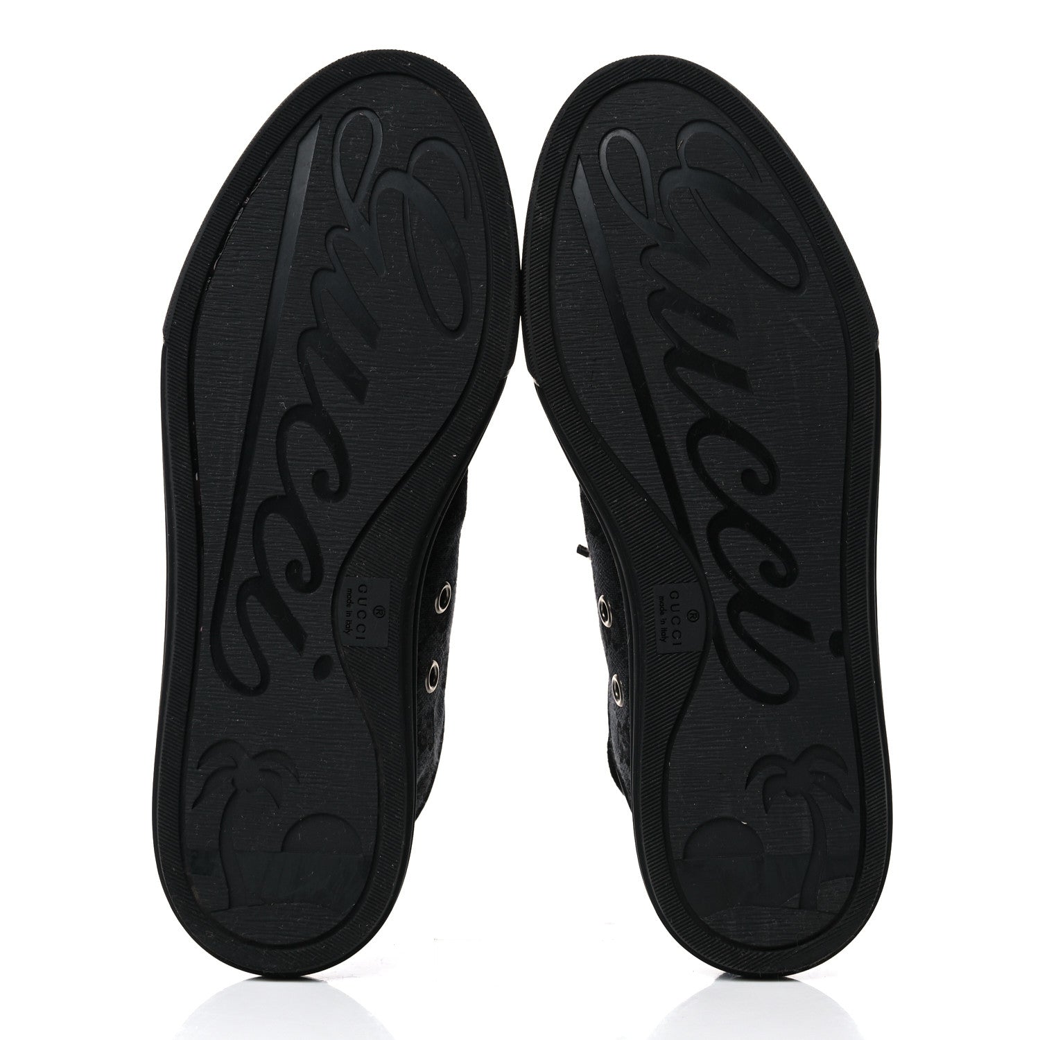 Gucci GG Monogram Calfskin Womens Low Top Sneakers 36 Piombo Black 5 of 6