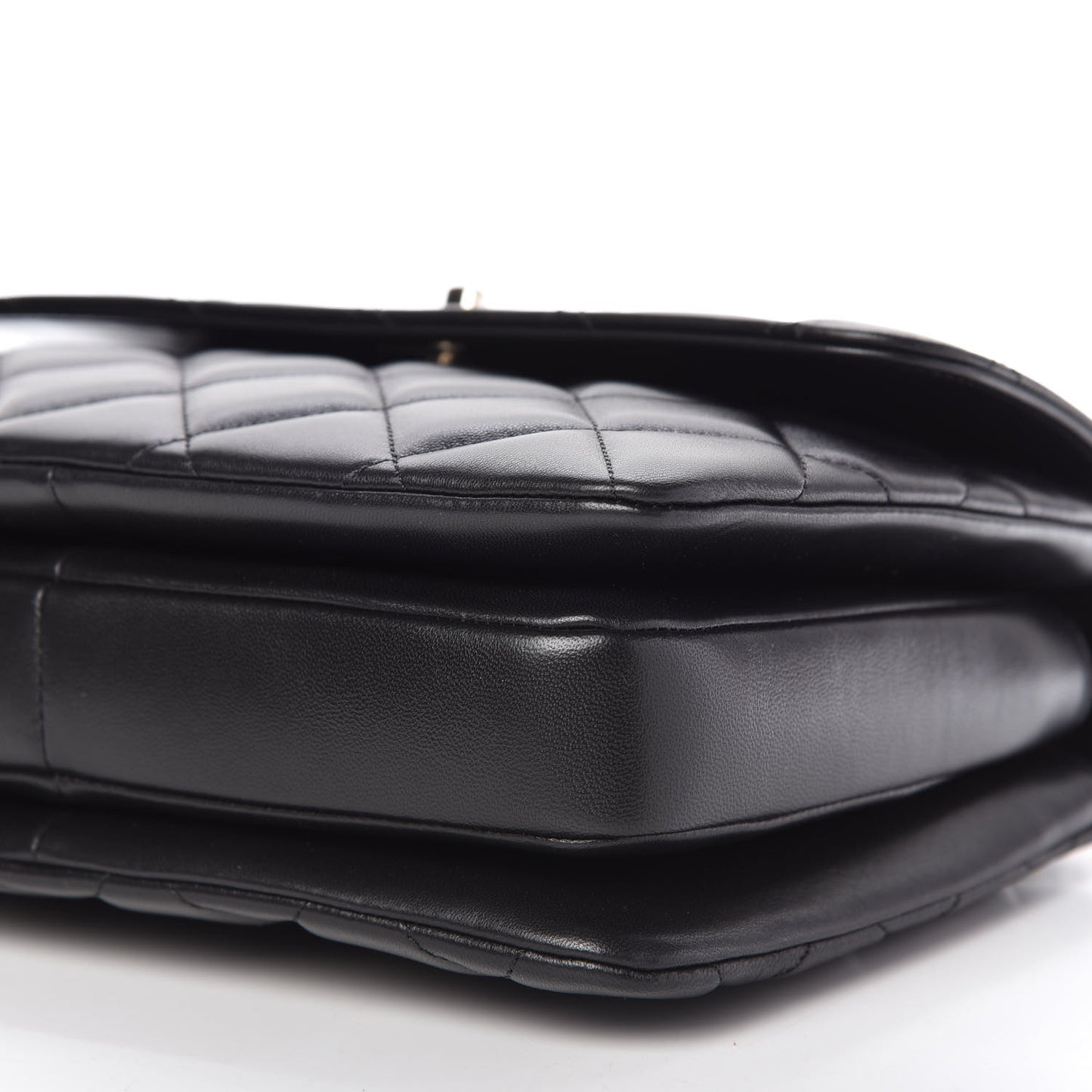 Lambskin Quilted Small Trendy CC Dual Handle Flap Bag Black