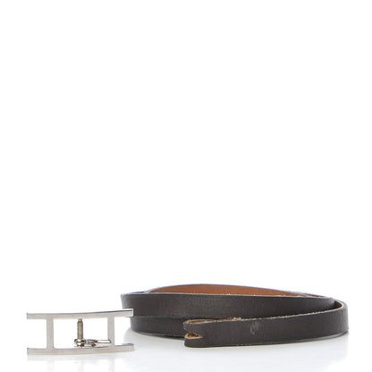 Hermes Chamonix Hapi 3MM Triple Tour Wrap Bracelet Chocolate 1 of 9