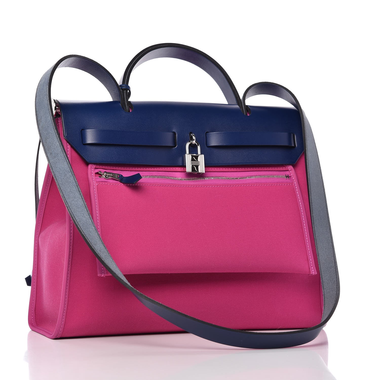 Hermes Vache Hunter Toile Officier Herbag Zip 31 PM Magnolia Bleu Saphir 3 of 10