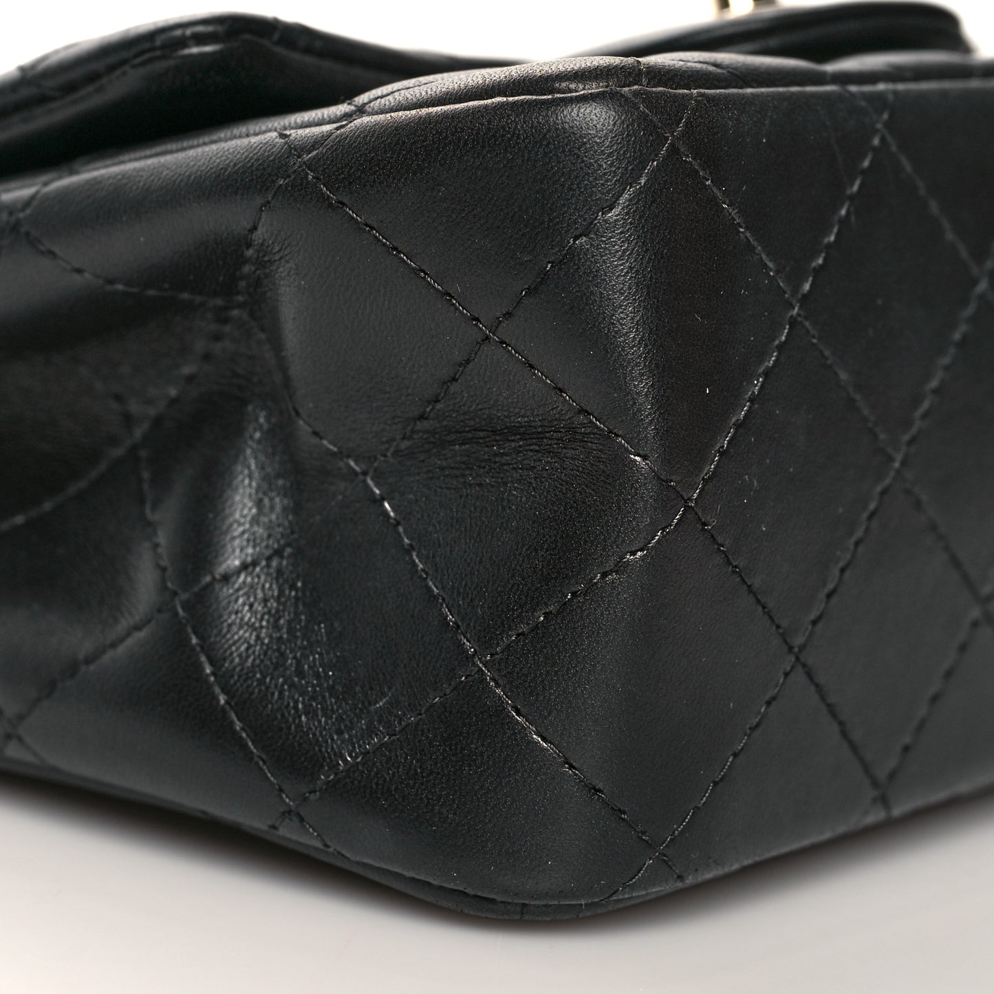 Lambskin Quilted Mini Square Flap Black