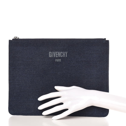 Givenchy Denim Medium Logo Pouch Blue 2 of 9