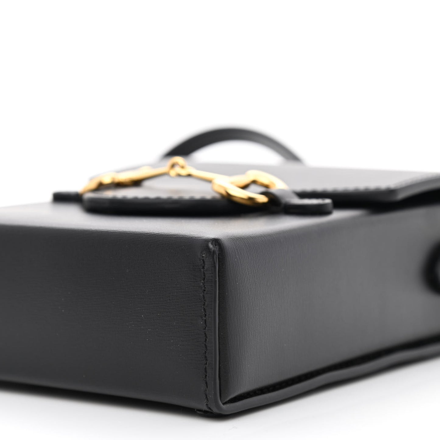 Boarded Plutone Calfskin Mini Horsebit 1955 Crossbody Bag Black
