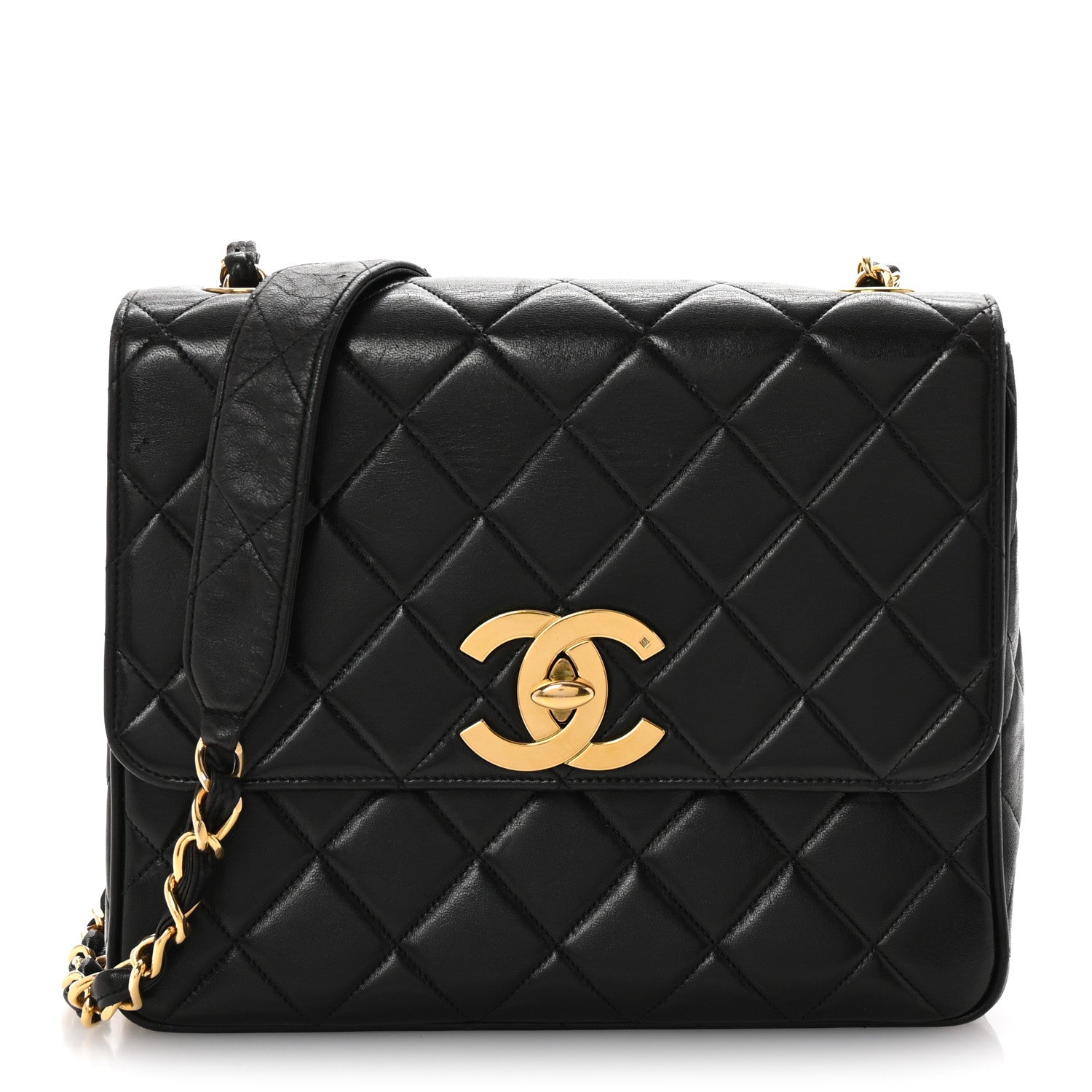 Chanel Lambskin Quilted Medium Square Flap Bag Black 1 of 10