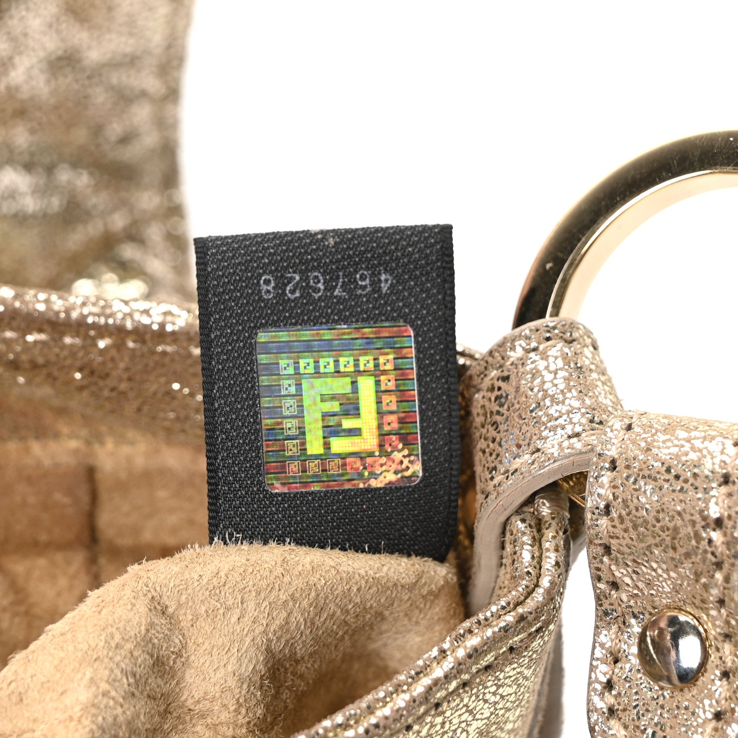 Fendi Metallic Nappa Mini Chef Shoulder Bag Gold 1850977