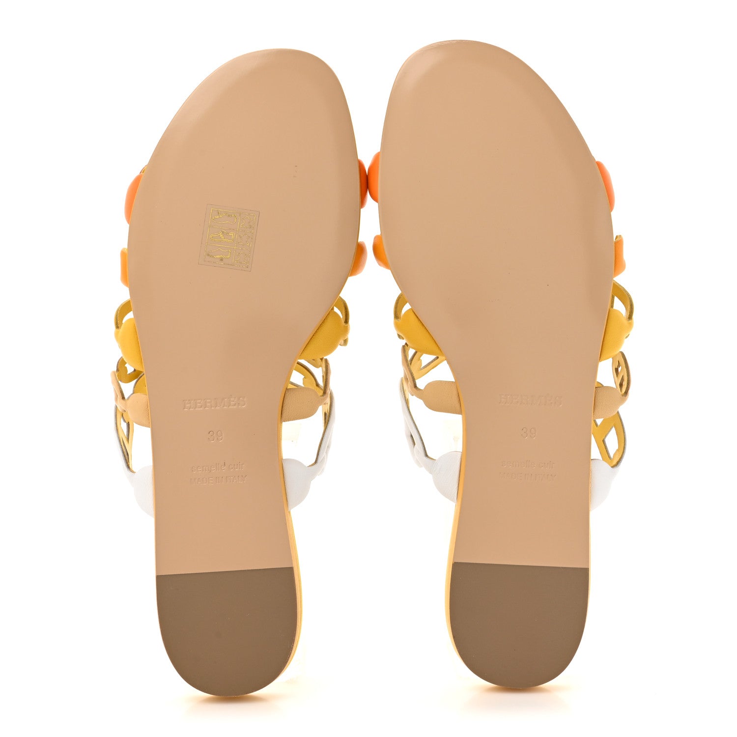 Hermes Nappa Thalassa Sandals 39 Jaune Citrone 6 of 9