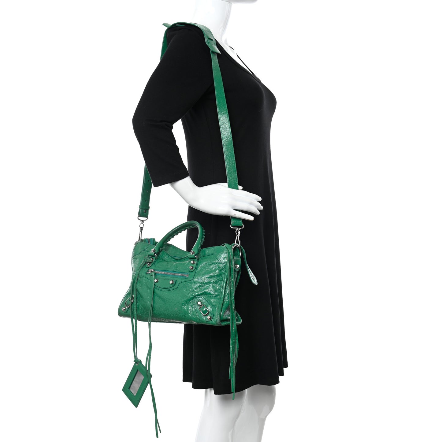 Agneau Classic Silver Hardware S City Magic Green