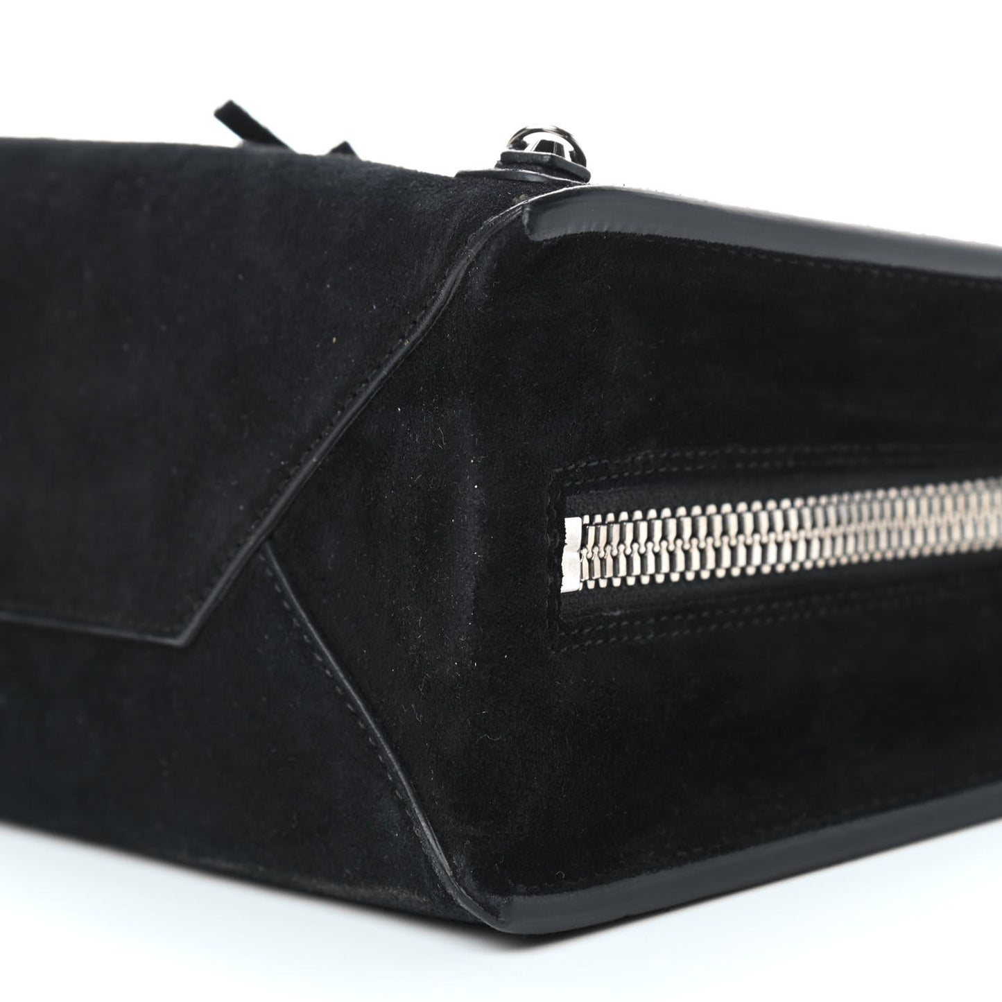 Baby Daim Suede Papier Mini A4 Zip Around Tote Black