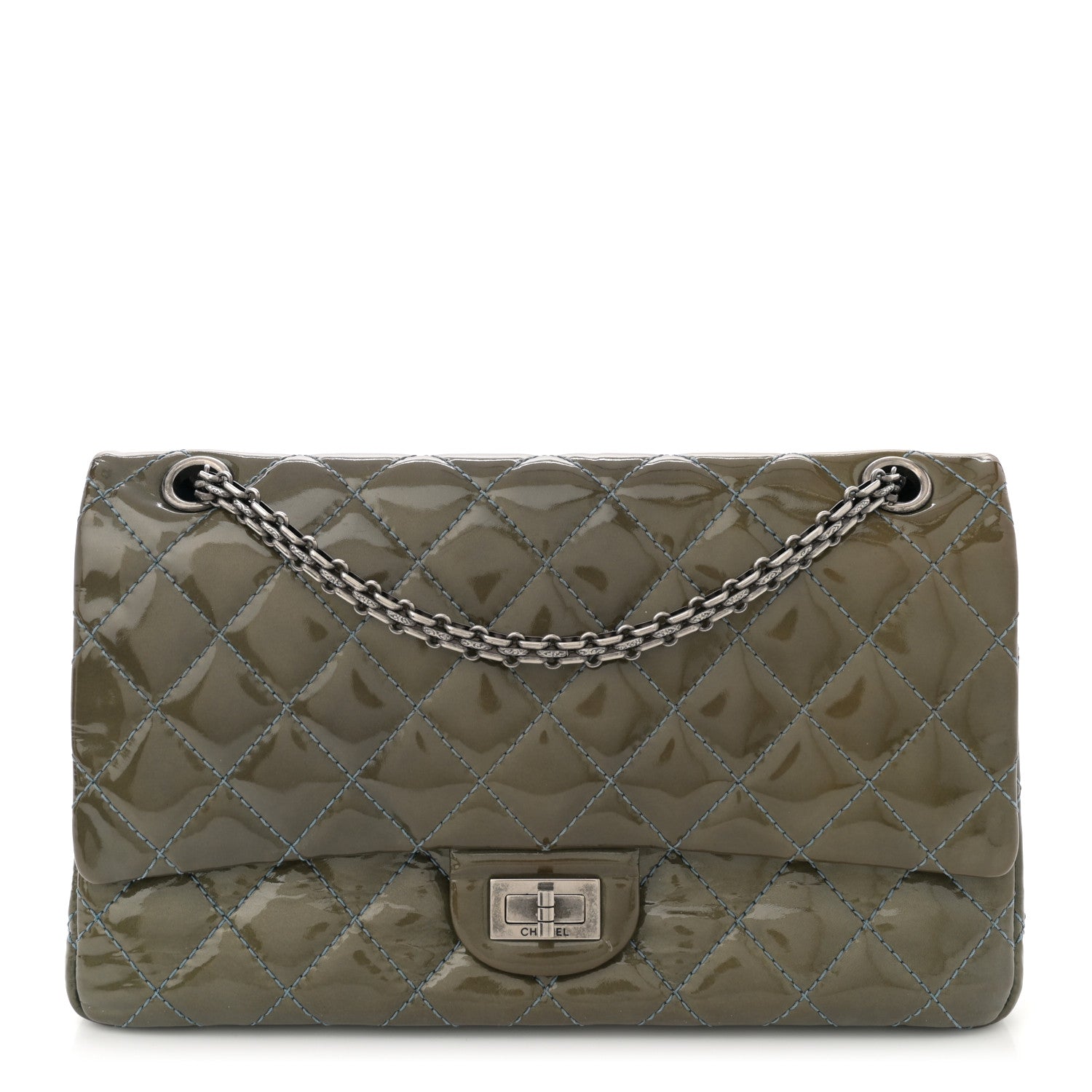Chanel Patent Quilted 2.55 Reissue 226 Flap Green 1 of 14