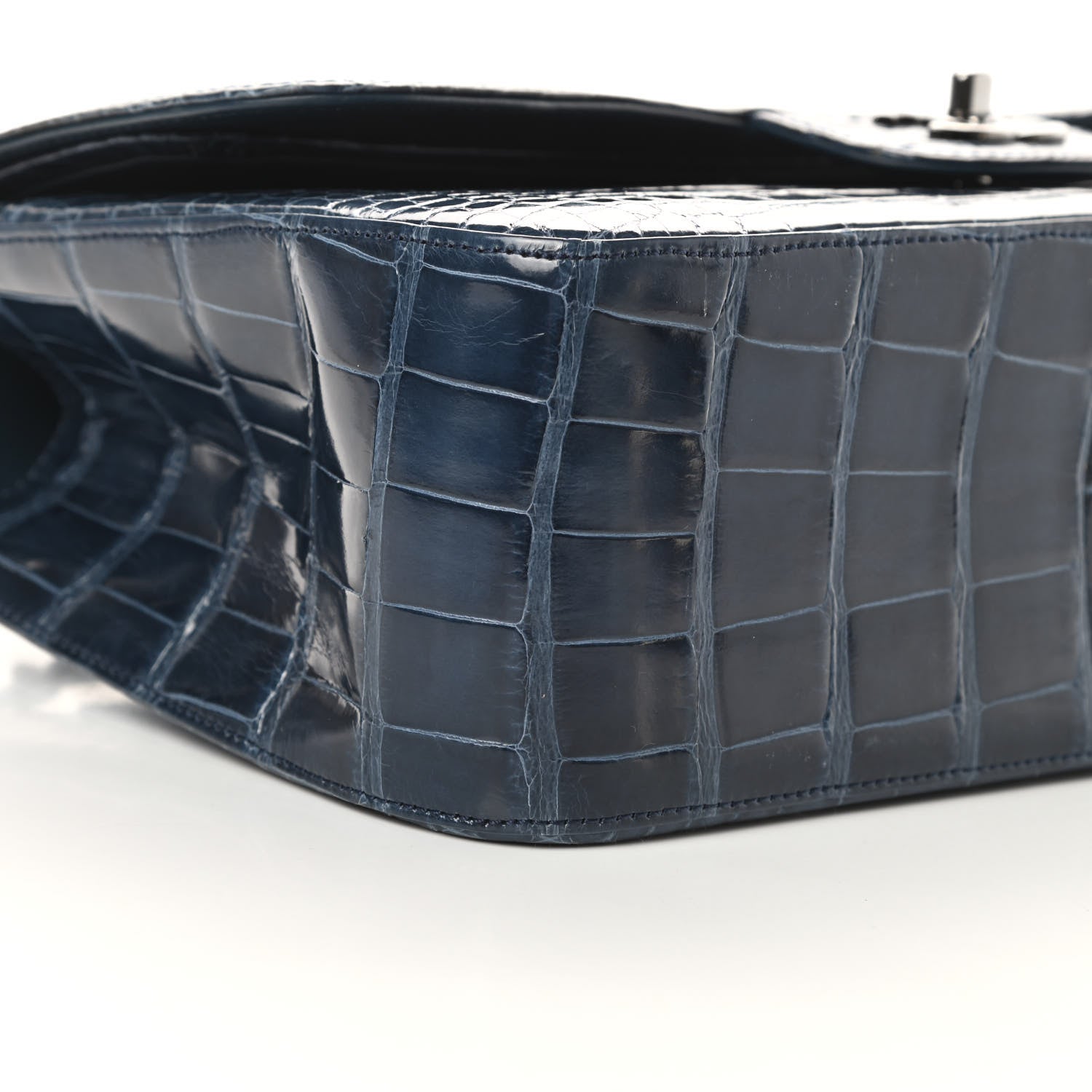 Chanel Alligator Jumbo Double Flap Blue 10 of 13