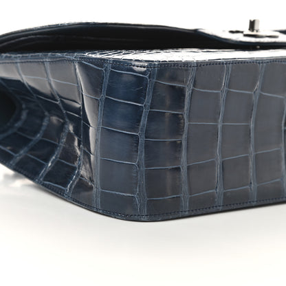 Chanel Alligator Jumbo Double Flap Blue 10 of 13