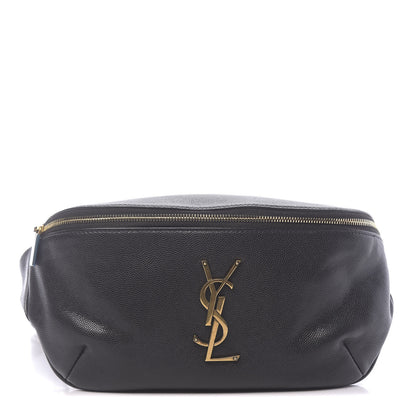Saint Laurent Grain De Poudre Monogram Belt Bag Black 1 of 9