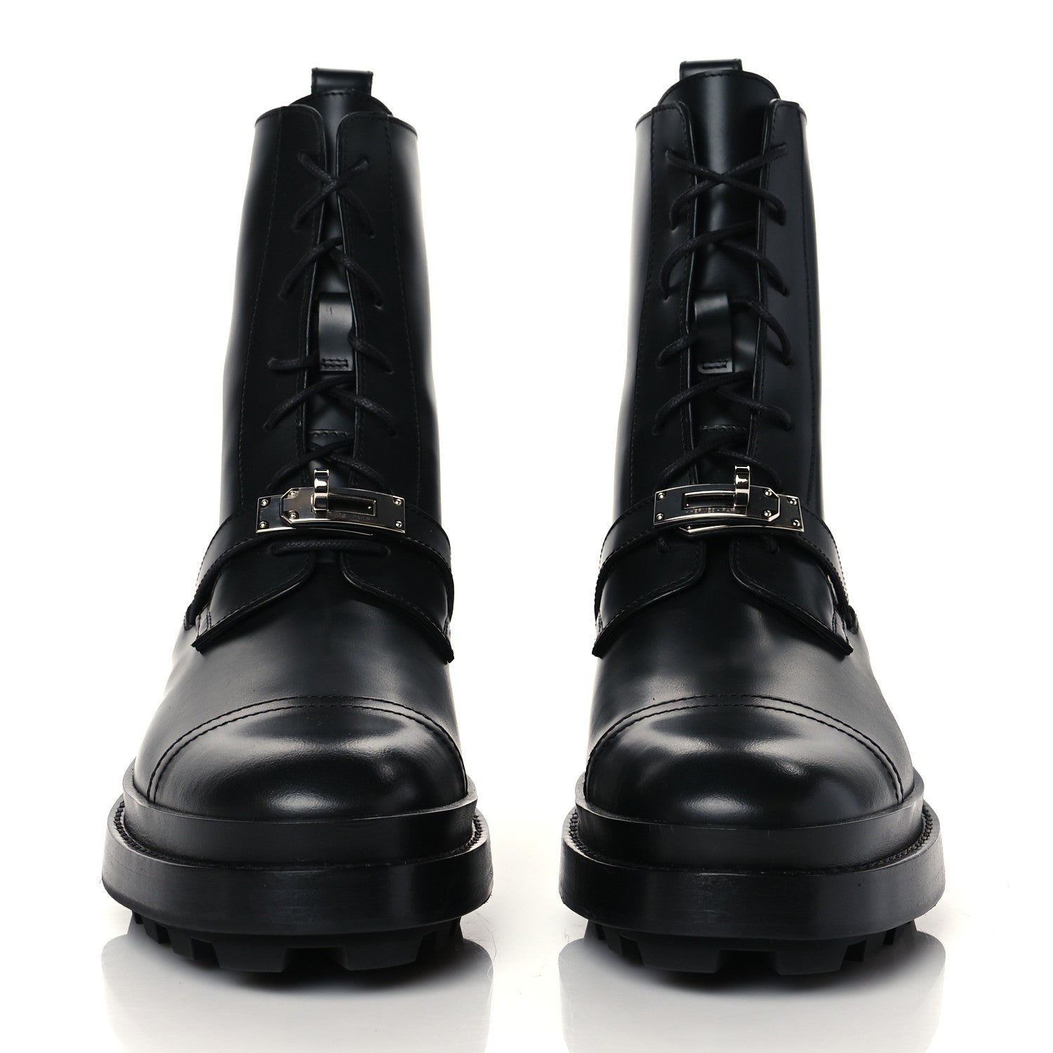 Hermes Glossed Calfskin Funk Ankle Boots 39 Black 4 of 16