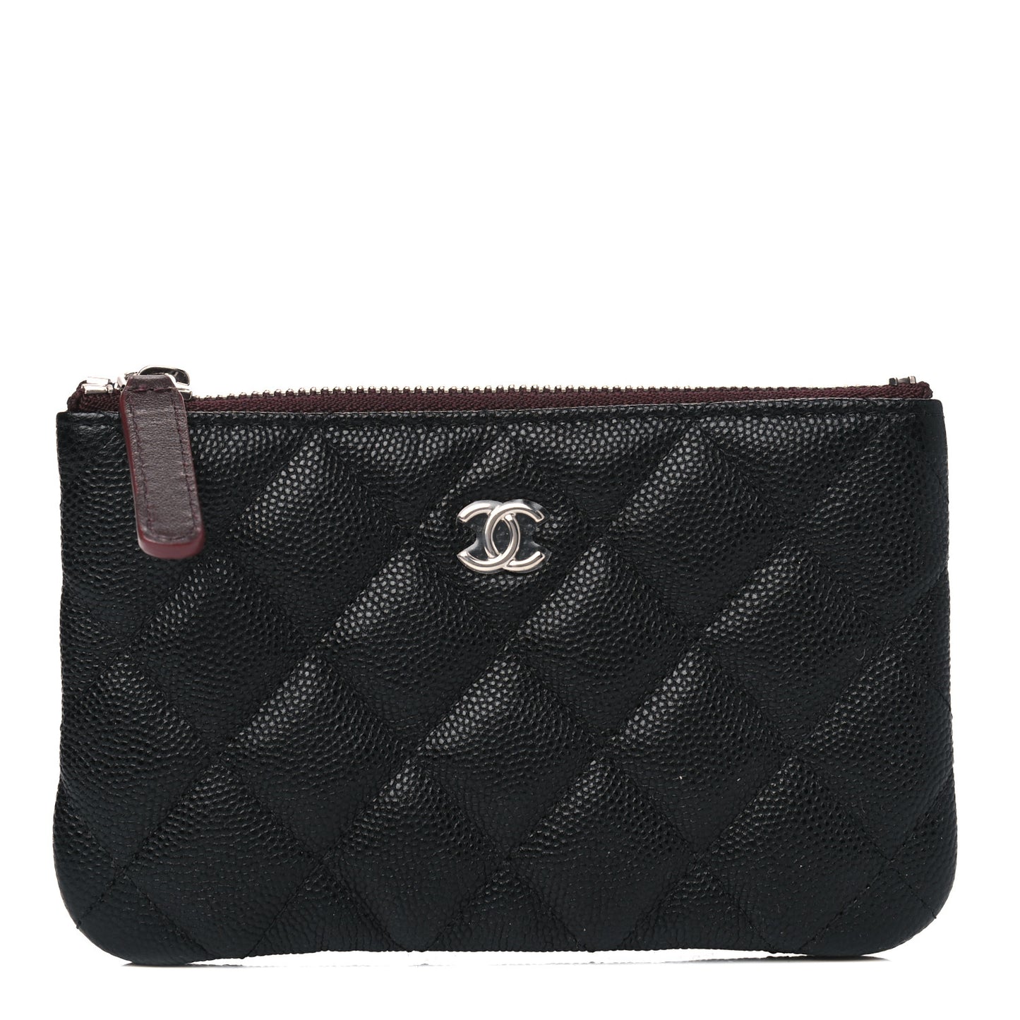 Caviar Quilted Small Cosmetic Case Black