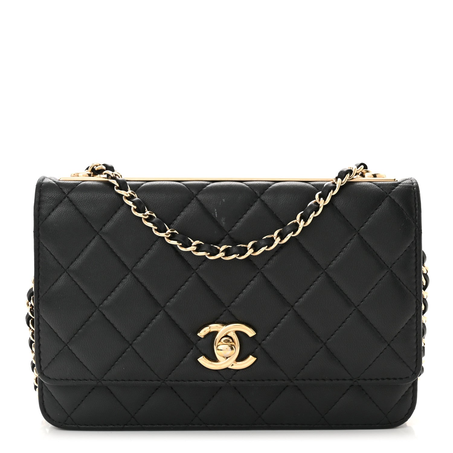 Chanel Lambskin Quilted Trendy CC Wallet On Chain WOC Black 1 of 11