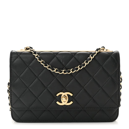 Chanel Lambskin Quilted Trendy CC Wallet On Chain WOC Black 1 of 11