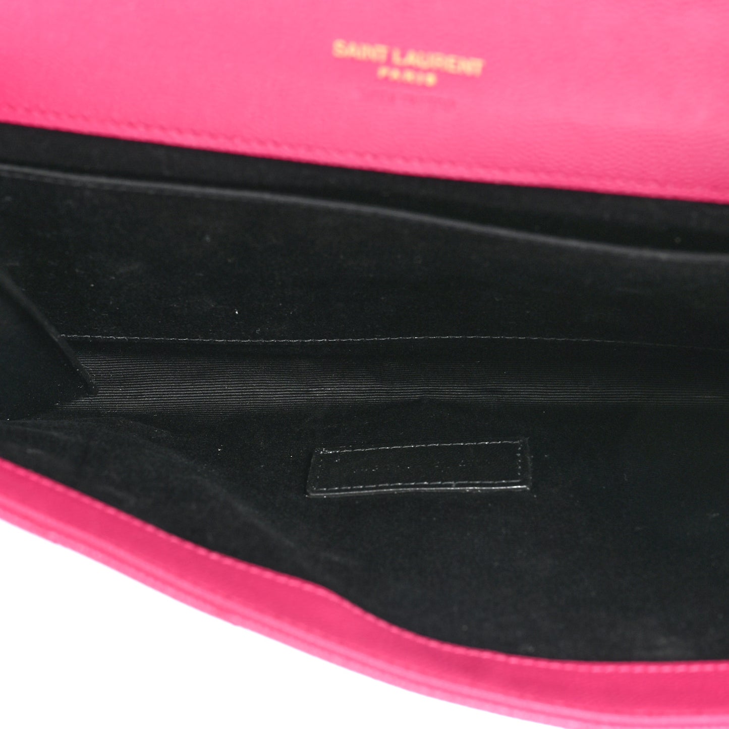 Grain De Poudre Matelasse Chevron Monogram Envelope Clutch Fuchsia
