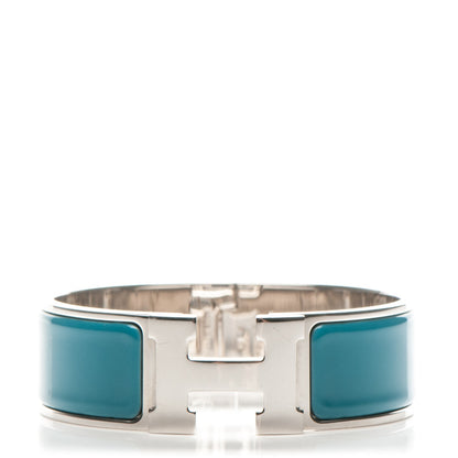Hermes Enamel Wide Clic Clac H Bracelet GM Bleu Indien 1 of 5