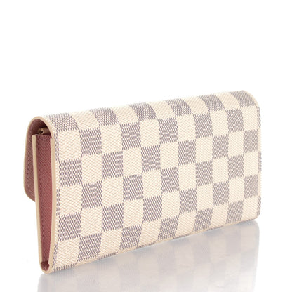 Louis Vuitton Damier Azur Emilie Wallet Rose Ballerine 3 of 7